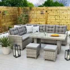 Oxford - Corner Set With Table (Dark Grey)