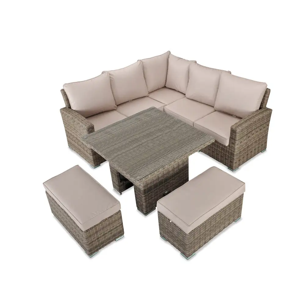 RW - Corner Sofa Set With Square Table (Natural) - Image 2