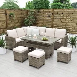 Chester - Corner Sofa Set With Rising Table