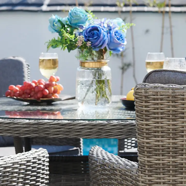 Oxford - 4 Seat Set With 120cm Round Table (Dark Grey) - Image 2