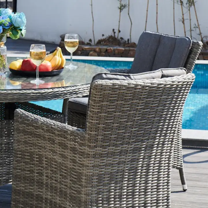 Oxford - 4 Seat Set With 120cm Round Table (Dark Grey) - Image 3