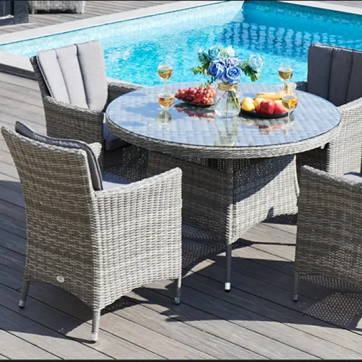 Oxford - 4 Seat Set With 120cm Round Table (Dark Grey) - Image 4