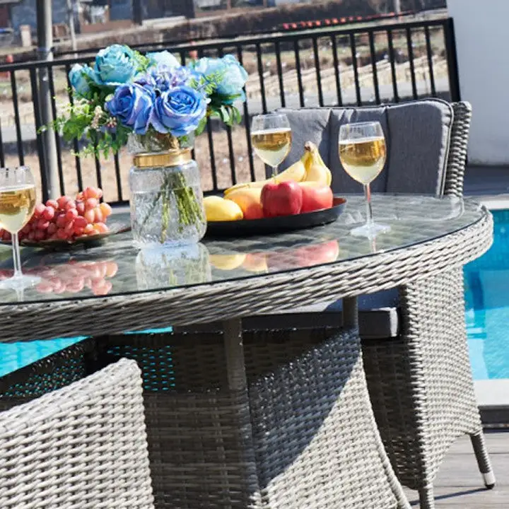 Oxford - 4 Seat Set With 120cm Round Table (Dark Grey) - Image 5