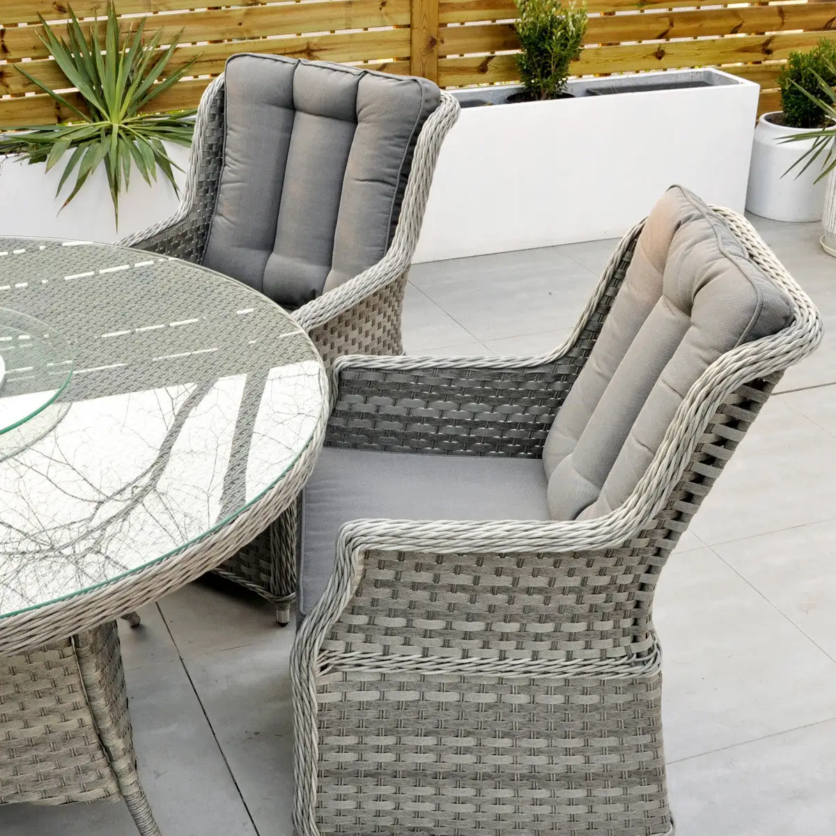 Bali - 6 Seat Set With 135cm Round Table (Grey) - Image 3