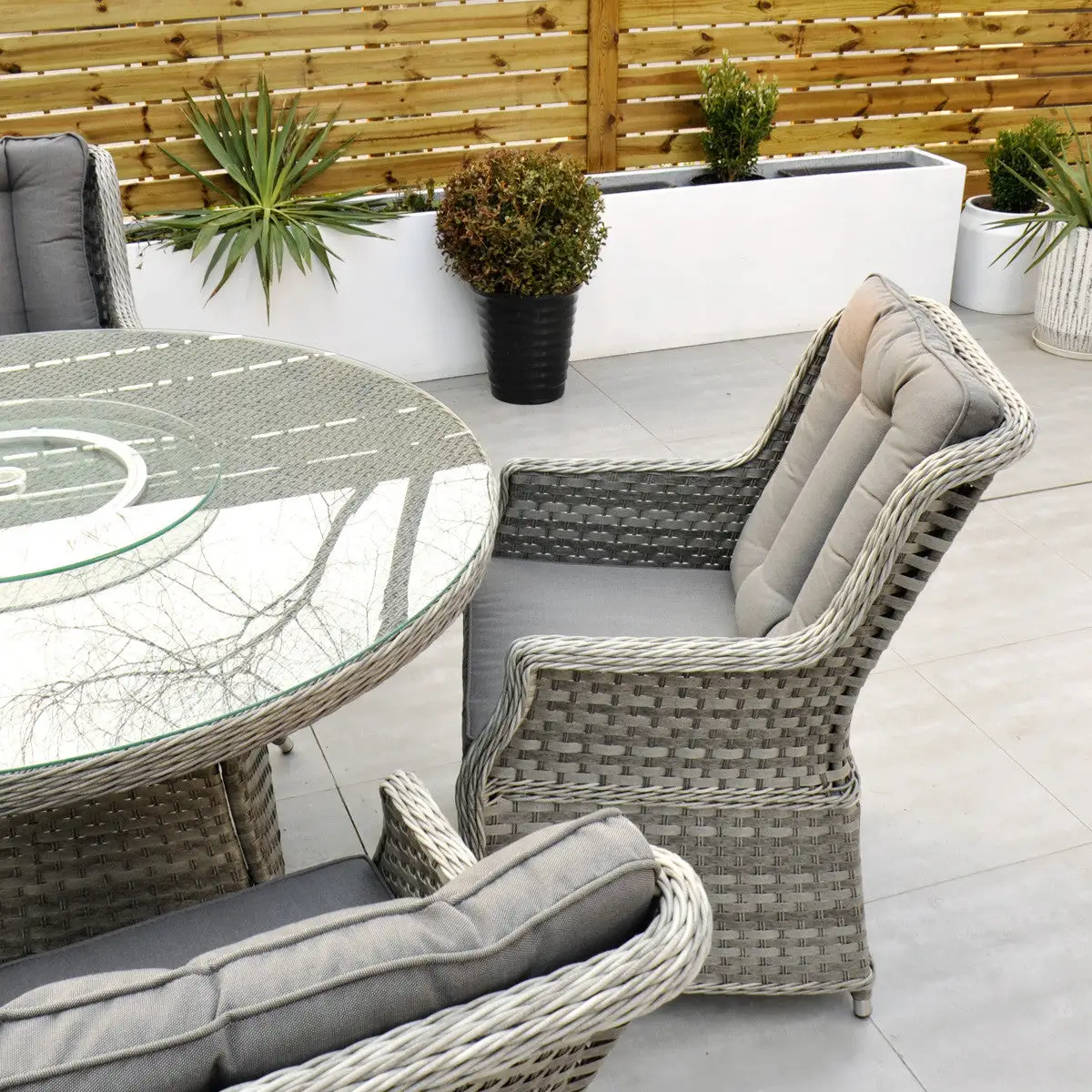 Bali - 6 Seat Set With 135cm Round Table (Grey) - Image 4