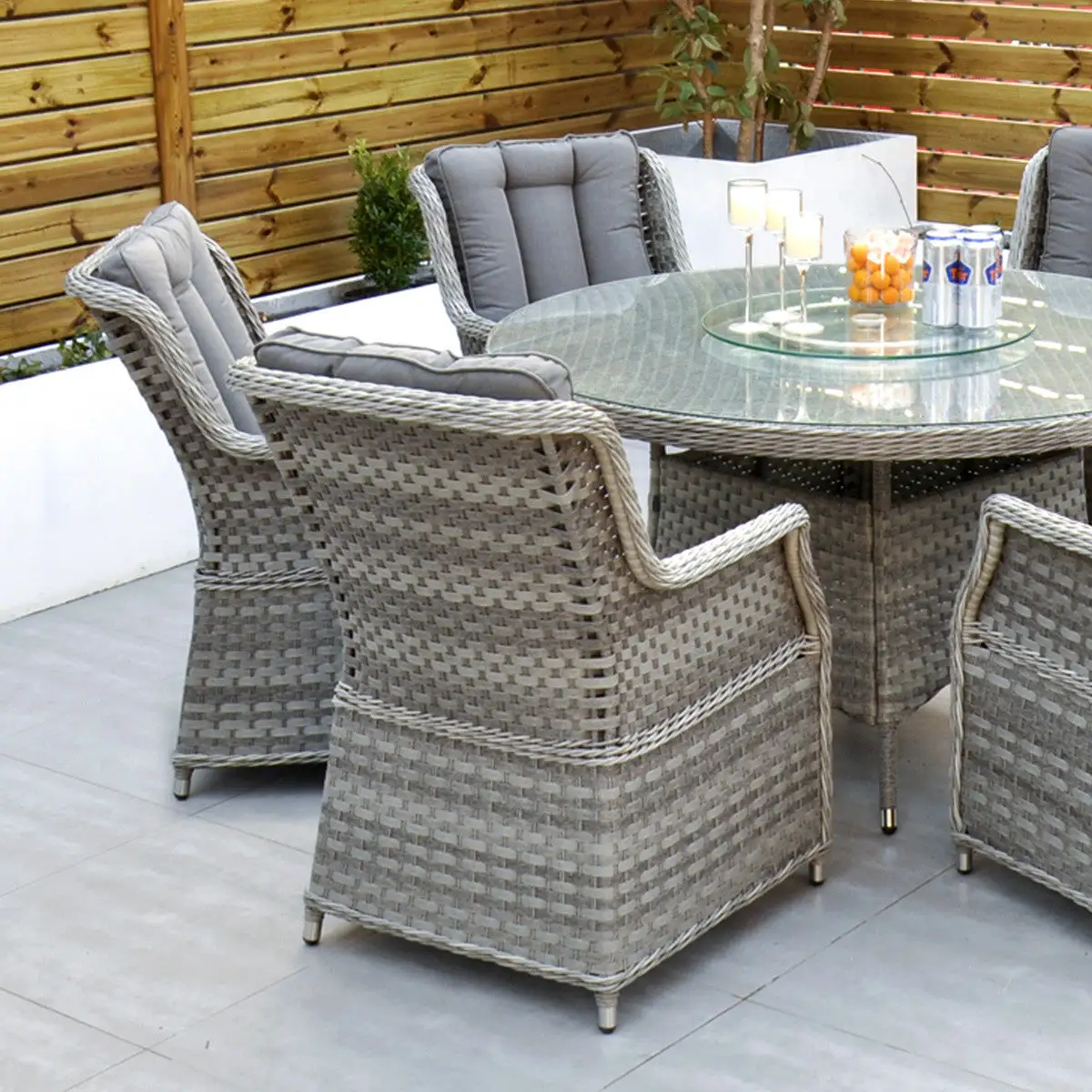 Bali - 6 Seat Set With 135cm Round Table (Grey) - Image 20