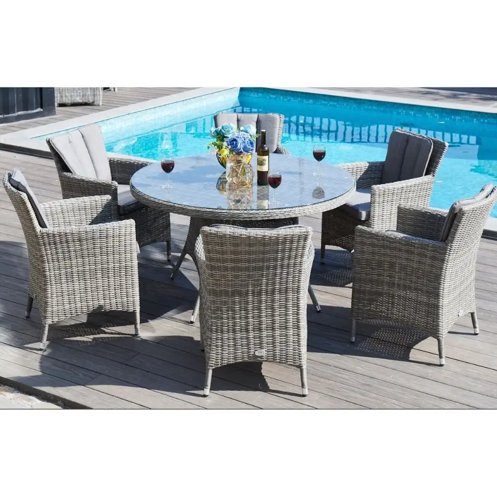 Oxford - 6 Seat Set With 135cm Round Table (Dark Grey) - Image 2