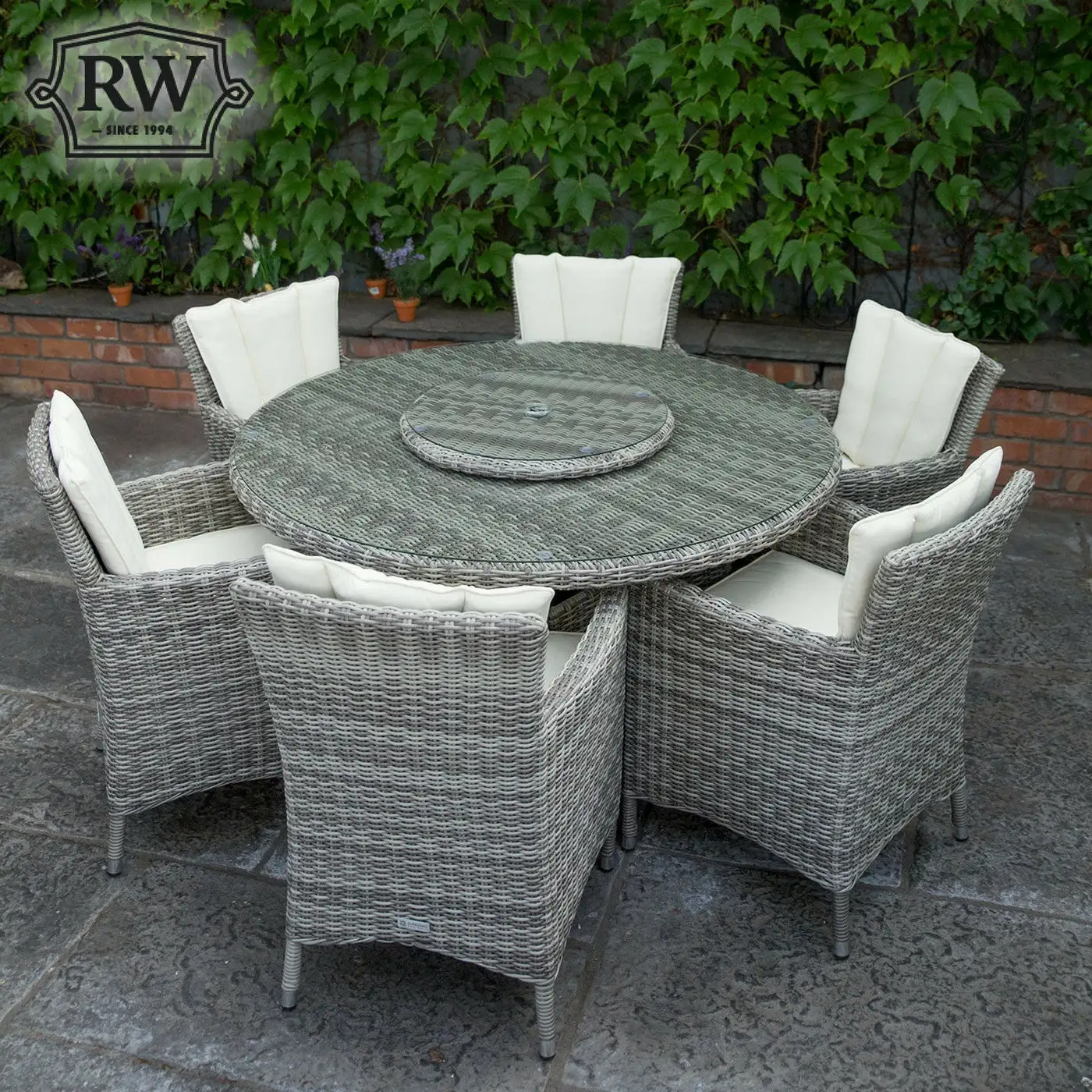 Oxford - 6 Seat Set With 135cm Round Table (Light Grey) - Image 7