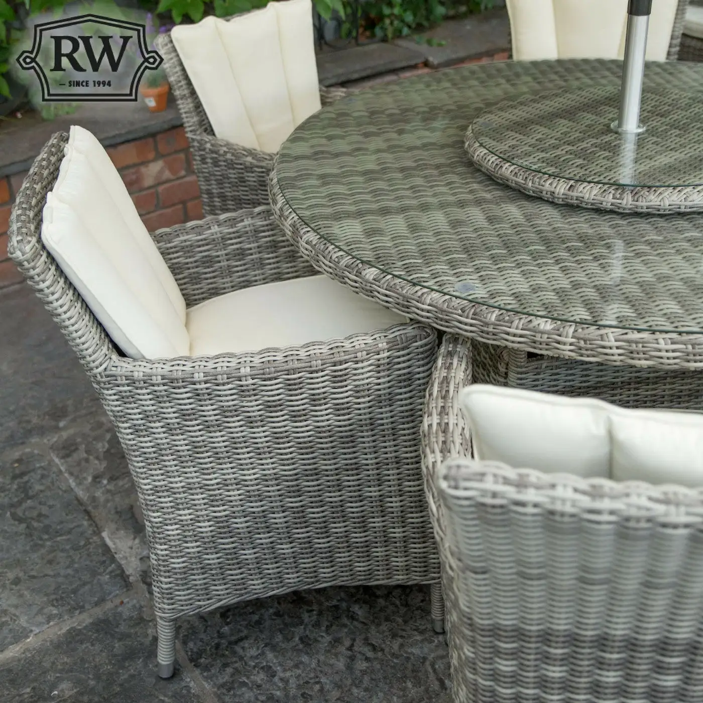 Oxford - 6 Seat Set With 135cm Round Table (Light Grey) - Image 8