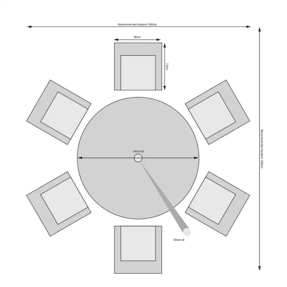 Hampton - 6 Seat Set With 135cm Round Table (Sand Colour Cushions) - Image 9