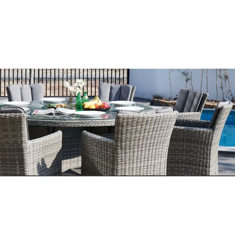 Oxford - 8 Seat Set With 170cm Round Table (Dark Grey) - Image 2