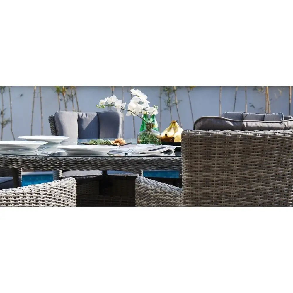 Oxford - 8 Seat Set With 170cm Round Table (Dark Grey) - Image 3