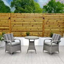 Havana- 2 Seat Bistro Set With 70cm Round Table (Light Grey)