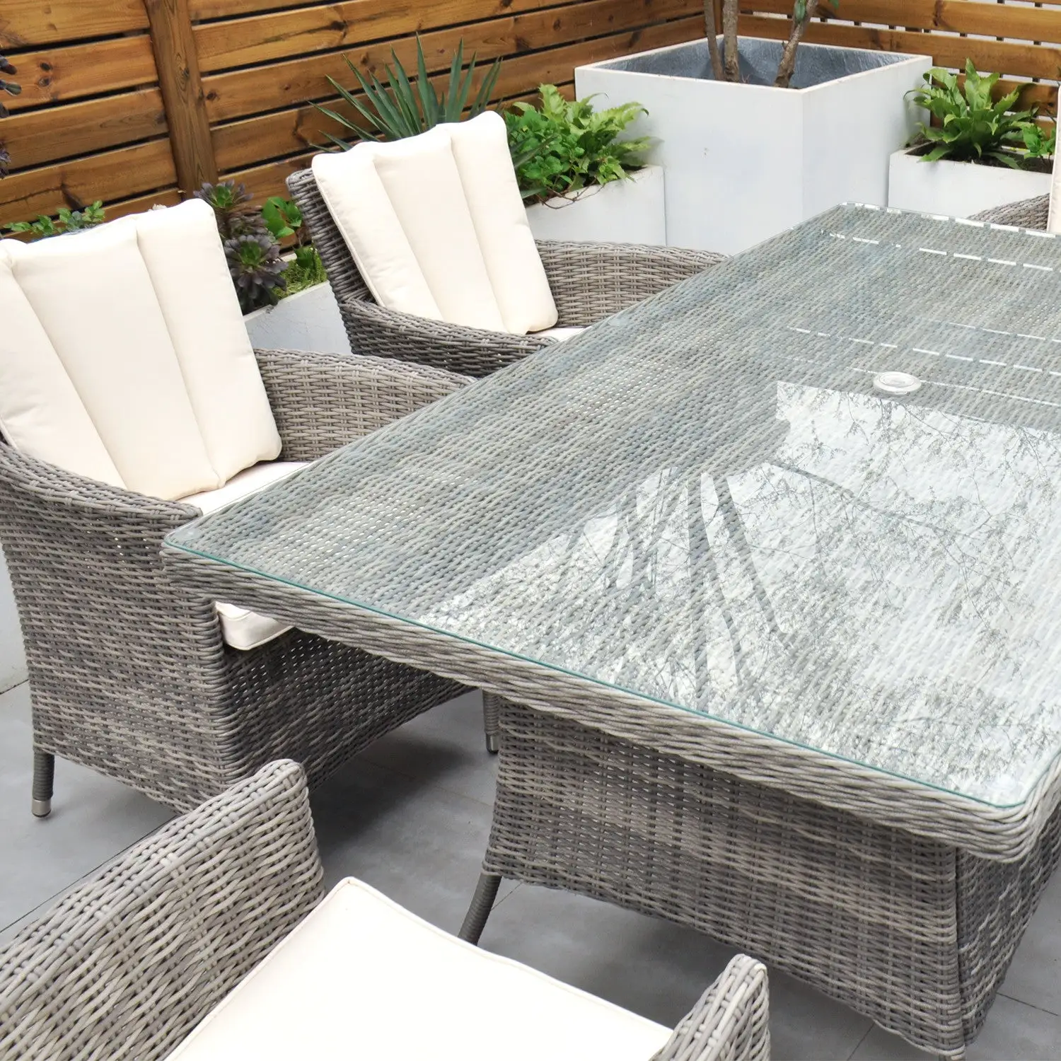 Oxford - 6 Seat Set With Rectangle Table (Grey) - Image 2