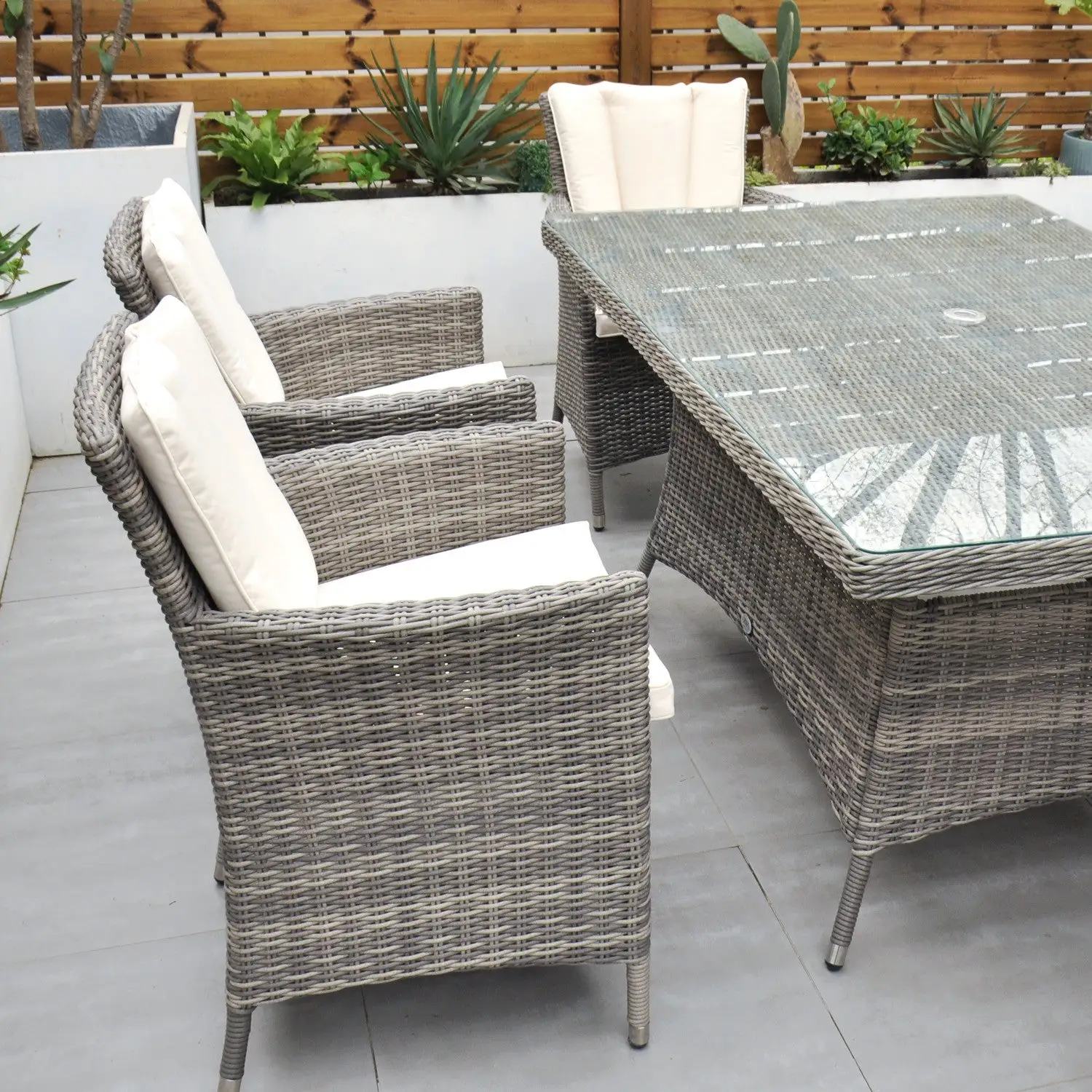 Oxford - 6 Seat Set With Rectangle Table (Grey) - Image 3