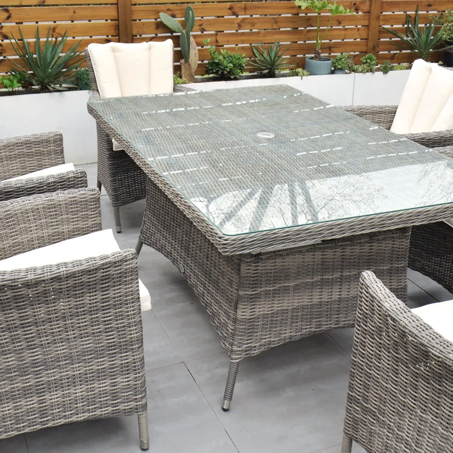 Oxford - 6 Seat Set With Rectangle Table (Grey) - Image 4