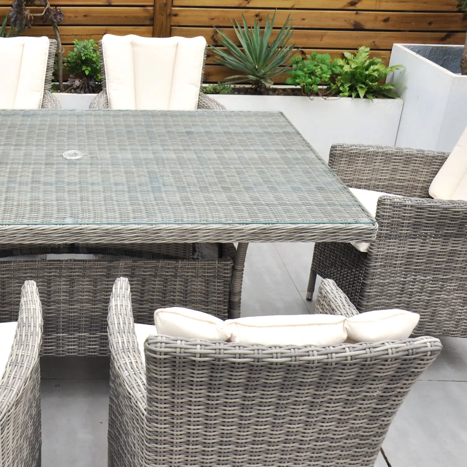 Oxford - 6 Seat Set With Rectangle Table (Grey) - Image 6