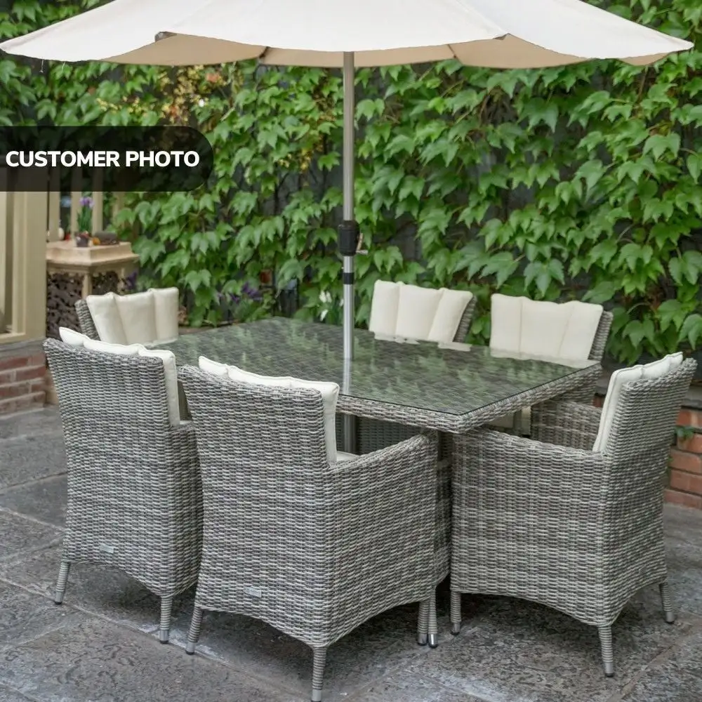 Oxford - 6 Seat Set With Rectangle Table (Grey) - Image 11