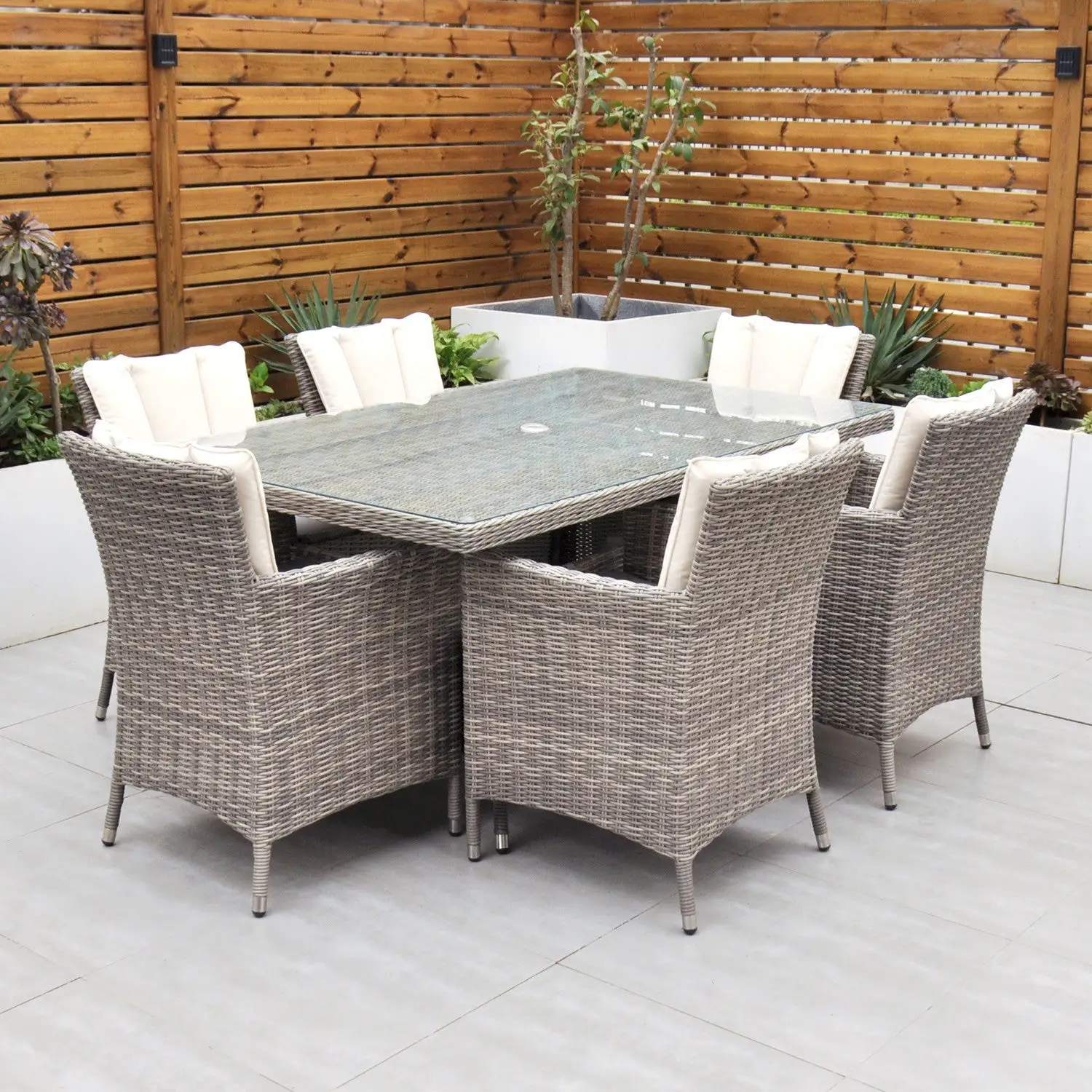 Oxford - 6 Seat Set With Rectangle Table (Grey) - Image 15