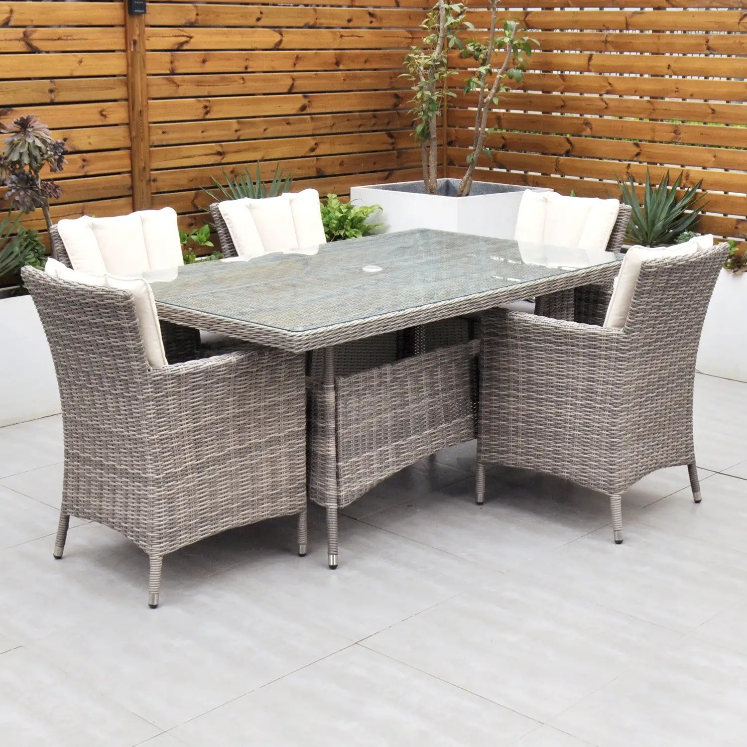 Oxford - 6 Seat Set With Rectangle Table (Grey) - Image 16
