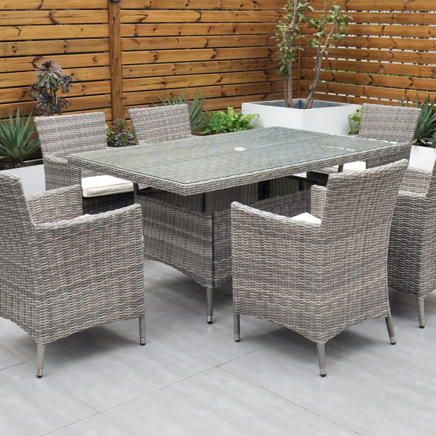 Oxford - 6 Seat Set With Rectangle Table (Grey) - Image 18