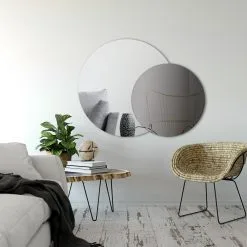 Incado Round Mirror Silver - Warm Grey 60cm